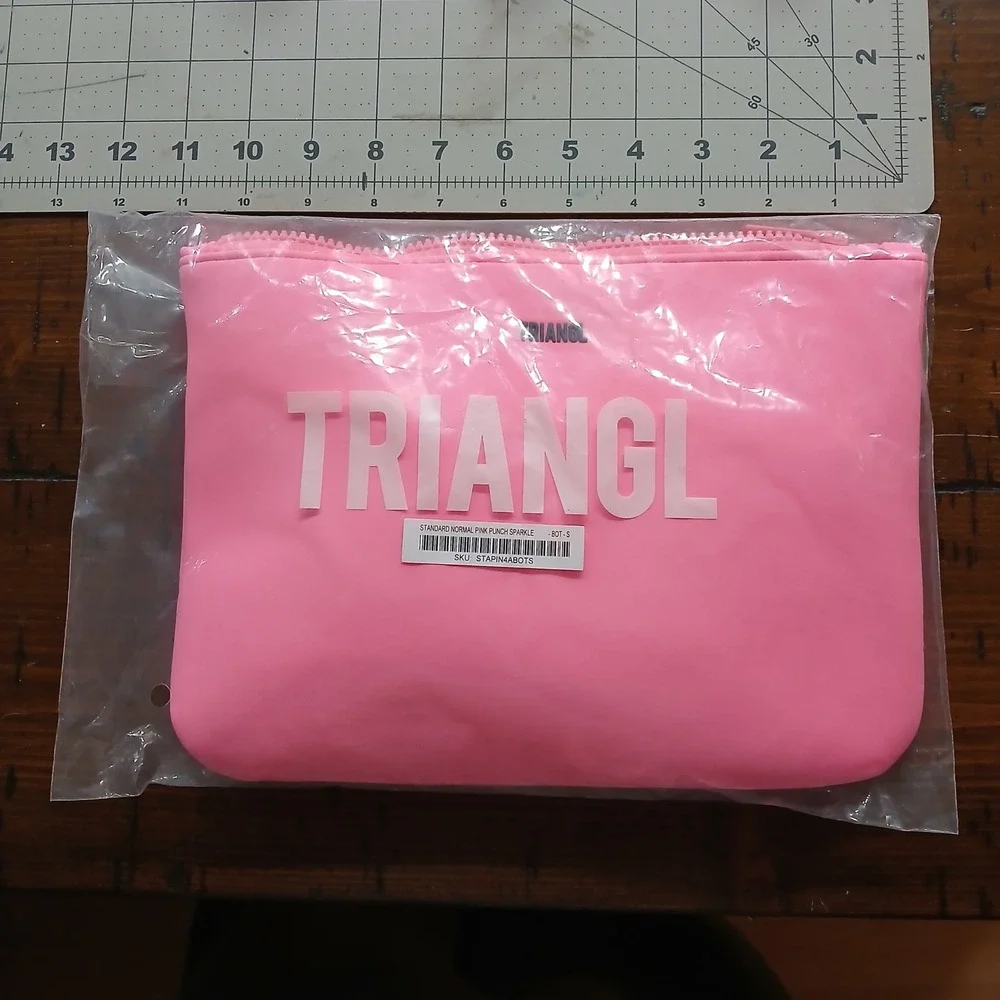 NWT TRIANGL pink punch sparkle S bikini set w/ bag beach coquette fairy y2k doll